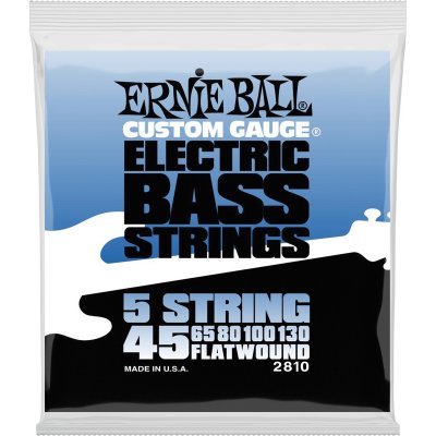 ERNIE BALL  Cordes &agrave; filet plat, pour basse &eacute;lectrique &agrave; 5 cordes, calibre 45-130