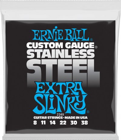 ERNIE BALL  Extra Slinky Cordes fil&eacute;es en acier inoxydable pour guitare &eacute;lectrique, calibre 8-38