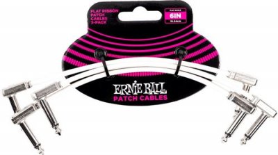 ERNIE BALL  Jeu de 3 c&acirc;bles de raccordement plats Ribbon, 15,2 cm