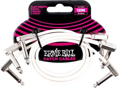 ERNIE BALL  Jeu de 3 c&acirc;bles de raccordement plats Ribbon, 30,5 cm