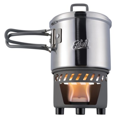 ESBIT  Kit de cuisson &agrave; combustible sec, casseroles en acier inoxydable