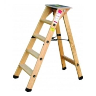 OUTIFRANCE Escabeau Bois Professionnel 6 Marches + Tablette