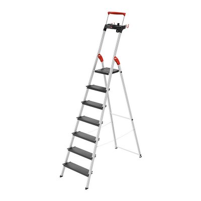 HAILO Escabeau de s&eacute;curit&eacute; pliable en aluminium 7 marches larges  L100