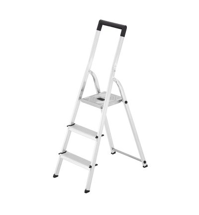 HAILO Escabeau  L40 aluminium 3 marches gris 