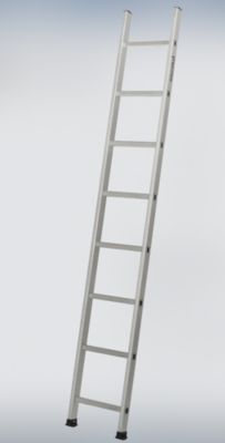 ESCALUX  - Echelle simple Aluminium semi-prof 8 marches Haut Travail 3.21 m et 2.35m repli&eacute;e es