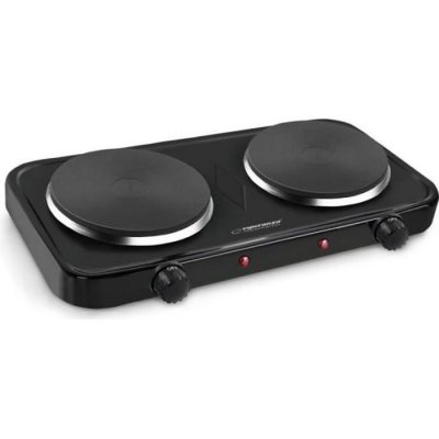 ESPERANZA  ekh010k cuisini&egrave;re &eacute;lectrique, dessus, 2 champs de chauffe, noir