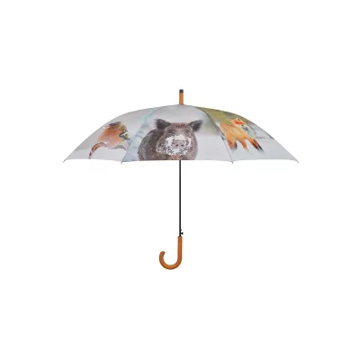 ESSCHERT DESIGN  - Grand parapluie bois et m&eacute;tal toile polyester Hiver