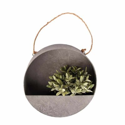ESSCHERT DESIGN  Jardini&egrave;re Murale Ronde L - D 35 X P 10,6 Cm - Zinc