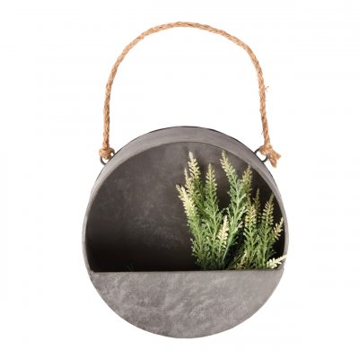 ESSCHERT DESIGN  Jardini&egrave;re Murale Ronde S - D 20 X P 6,7 Cm - Zinc