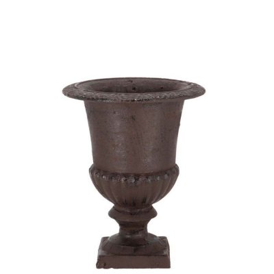 ESSCHERT DESIGN  XH63-AR - Vase M&eacute;dicis en fonte,marron,17,3 x 17,3 x 23,1cm