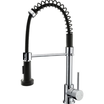 ESSEBAGNO  9013819 Plimo mitigeur &eacute;vier &agrave; douchette chrom&eacute; noir