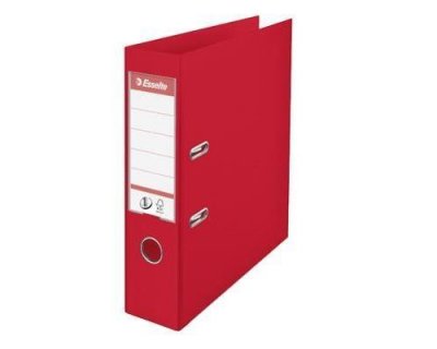 ESSELTE  624068 Classeur A4 75 mm en PVC avec levier Rouge, 1 Unit&eacute;
