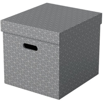 ESSELTE  Bo&icirc;te de rangement/cadeau, lot de 3, format cube, gris, 628289