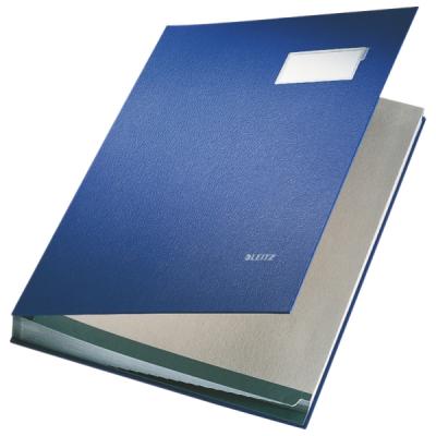 LEITZ Esselte  57000035 Parapheur Couverture En Carton Recouvert De Plastique, 20 Compartiments Bleu