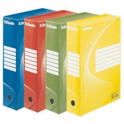 ESSELTE  Lot de 4 Bo&icirc;tes Archives 80 mm Couleur