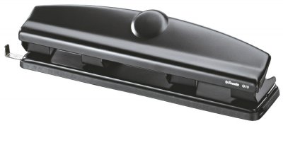 ESSELTE  Perforateur de bureau 4 trous en m&eacute;tal - 10 feuilles - Noir