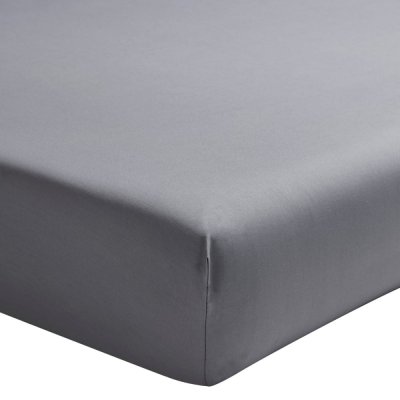 ESSIX  - Drap Housse Royal Line Percale de Coton Argent 140 x 190 cm