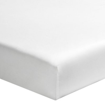 ESSIX  - Drap Housse Royal Line Percale de Coton Blanc 120 x 200 cm