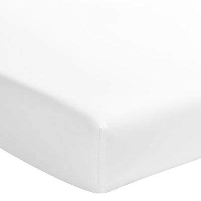 ESSIX  - Drap Housse Triumph Line Satin de coton Blanc 140 x 200 cm