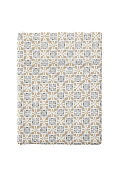 ESSIX  Drap Plat, Percale de Coton, Beige, 180x290 cm
