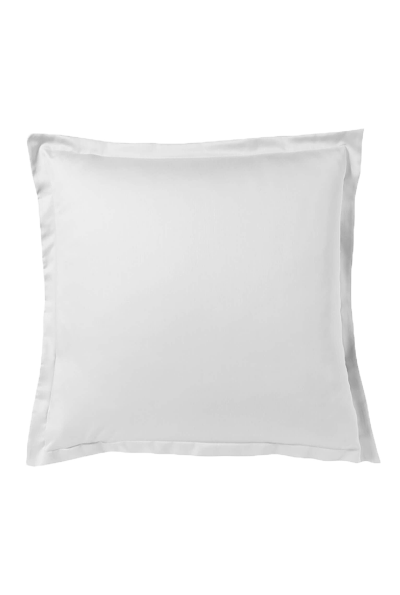 ESSIX  - Taie d'oreiller carr&eacute;e Satin de coton uni Blanc - 65 x 65 cm