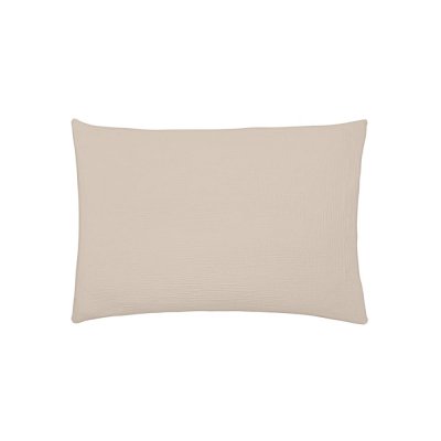 ESSIX  Taie d'oreiller, Gaze de Coton lav&eacute;e, Beige Naturel, 50x75 cm