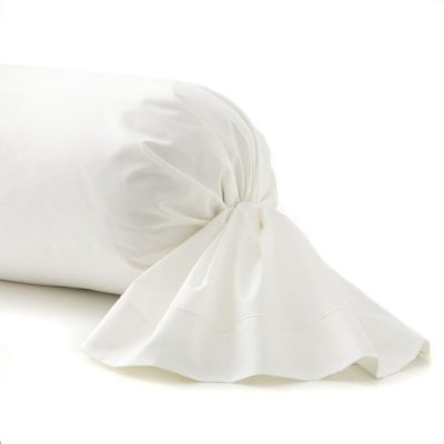 ESSIX  - Taie de traversin Satin de coton uni Blanc - 043 x 230 cm