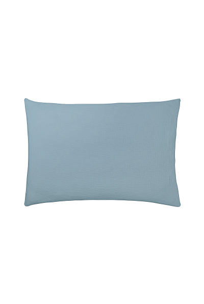 ESSIX  Tendresse Taie d'oreiller, Coton, Bleu Alpin, 50 x 75 cm