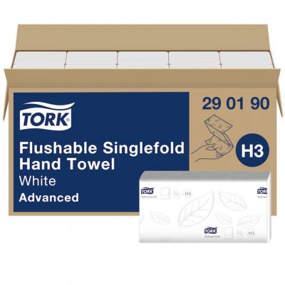 TORK Essuie-mains  d&eacute;litable 2 plis - carton de 15 paquets de 250