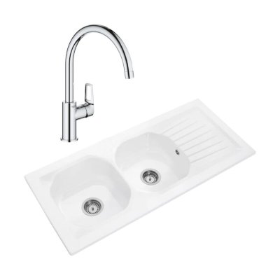 VILLEROY & BOCH Et boch evier cuisine nestor plus + mitigeur cuisine bec haut bauloop