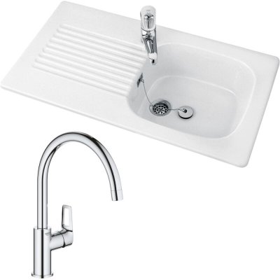 VILLEROY & BOCH Et boch &eacute;vier cuisine tudor avec mitigeur cuisine bauloop bec haut.
