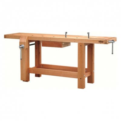 OUTIFRANCE Etabli bois de menuisier professionnel longueur 2,m avec deux presses - 