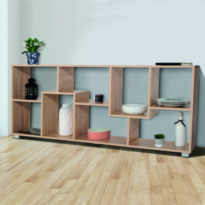 Etag&egrave;re &agrave; double position tania bois imitation h&ecirc;tre l 161 cm