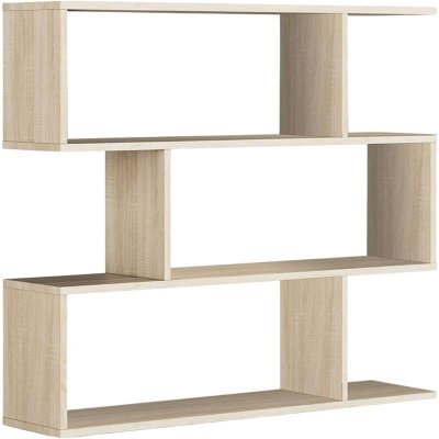 Etag&egrave;re basse 3 niveaux 110 x 25 x 97 cm ch&ecirc;ne canadian