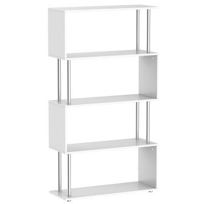 Etag&egrave;re biblioth&egrave;que de rangement 4 niveaux blanc