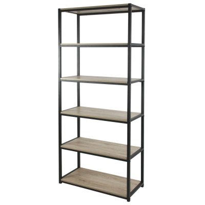 Etag&egrave;re biblioth&egrave;que industrielle Dock - L. 60 x H. 180 cm - Noir