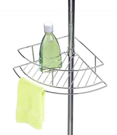 WENKO Etag&egrave;re de bain / douche d'angle &agrave; poser, chrom&eacute; brillant, Dolcedo