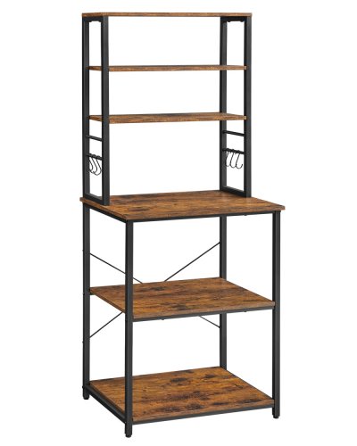 VASAGLE &Eacute;tag&egrave;re de cuisine style industriel effet bois marron rustique