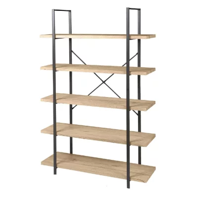 Etag&egrave;re design industriel bois et m&eacute;tal Dock - 100 x 33 x 174 - Noir