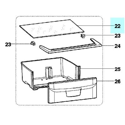 GENERIQUE Etagere dessus bac a l&eacute;gumes d'origine 500X393 mm (C00094917) R&eacute;frig&eacute;rateur, cong&eacute;lateur Indesit