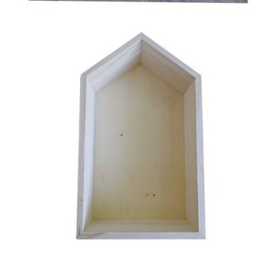 ARTEMIO Etag&egrave;re en bois maison 30,5 x 18 x 10 cm 14001999-M