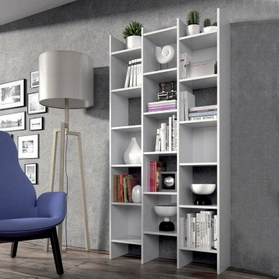Etag&egrave;re kim 3 &eacute;chelles L96cm x H192cm - Blanc - Blanc