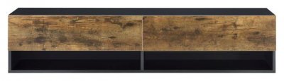 HELLOSHOP26 Etag&egrave;re murale design &agrave; 2 portes meuble support tv rangement 140 cm noir ch&ecirc;ne fonc&eacute; 03_0005185