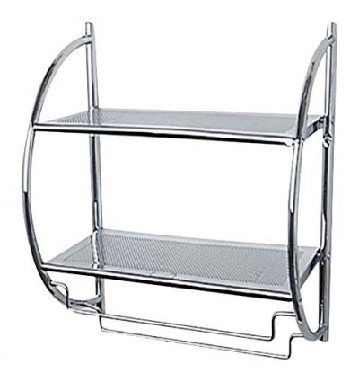 WENKO Etag&egrave;re murale Exclusive &agrave; 2 rayons - Chrom&eacute;
