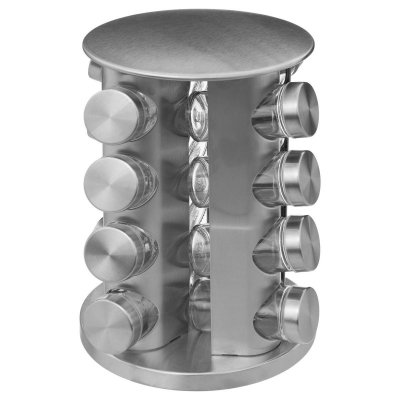 FIVE SIMPLY SMART Etag&egrave;re rotative pour pots &agrave; &eacute;pices - avec 16 pots