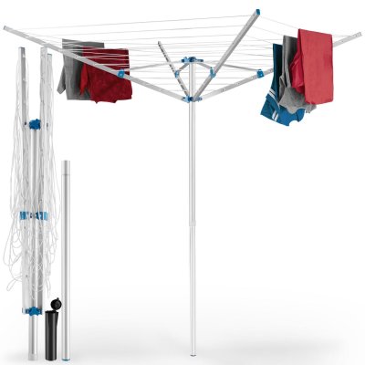 TECTAKE Etendoir &agrave; linge - s&eacute;choir &agrave; linges, cordes &agrave; linges, etendoir d&acute;ext&eacute;rieur - gris
