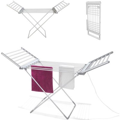 FISHTEC Etendoir S&eacute;choir &agrave; Linge Electrique Pliable - 18 Barres