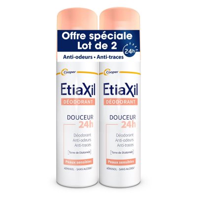 ETIAXIL  D&eacute;odorant douceur 48h a&eacute;rosol lot de 2 a&eacute;rosol 150ml