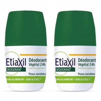 ETIAXIL  D&eacute;odorant V&eacute;g&eacute;tal 24h Roll-On Lot de 2 x 50ml