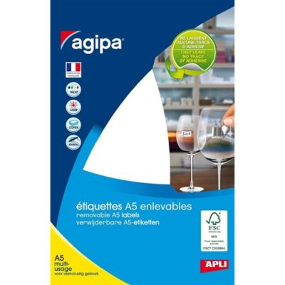 APLI Etiquette adh&eacute;sive Agipa A5 12x19 - etui 1120